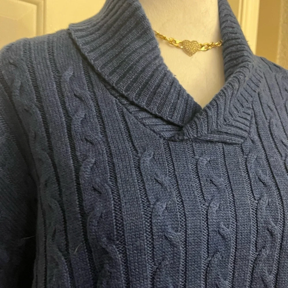 Cozy Blue Cable Knit Sweater